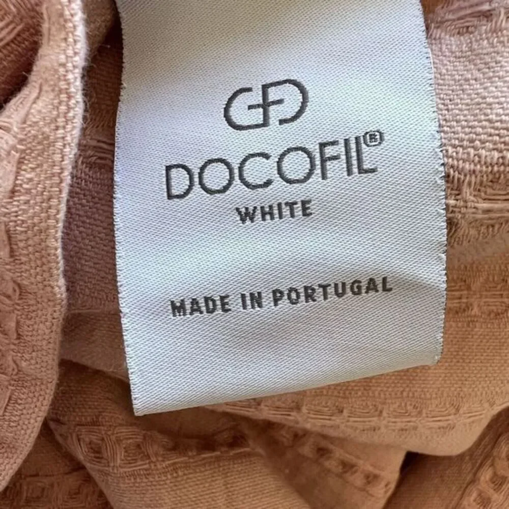 Docofil‎ Portugal Made Pink Cotton Matelasse Textured Euro Pillow 41x23 Lot of 2
